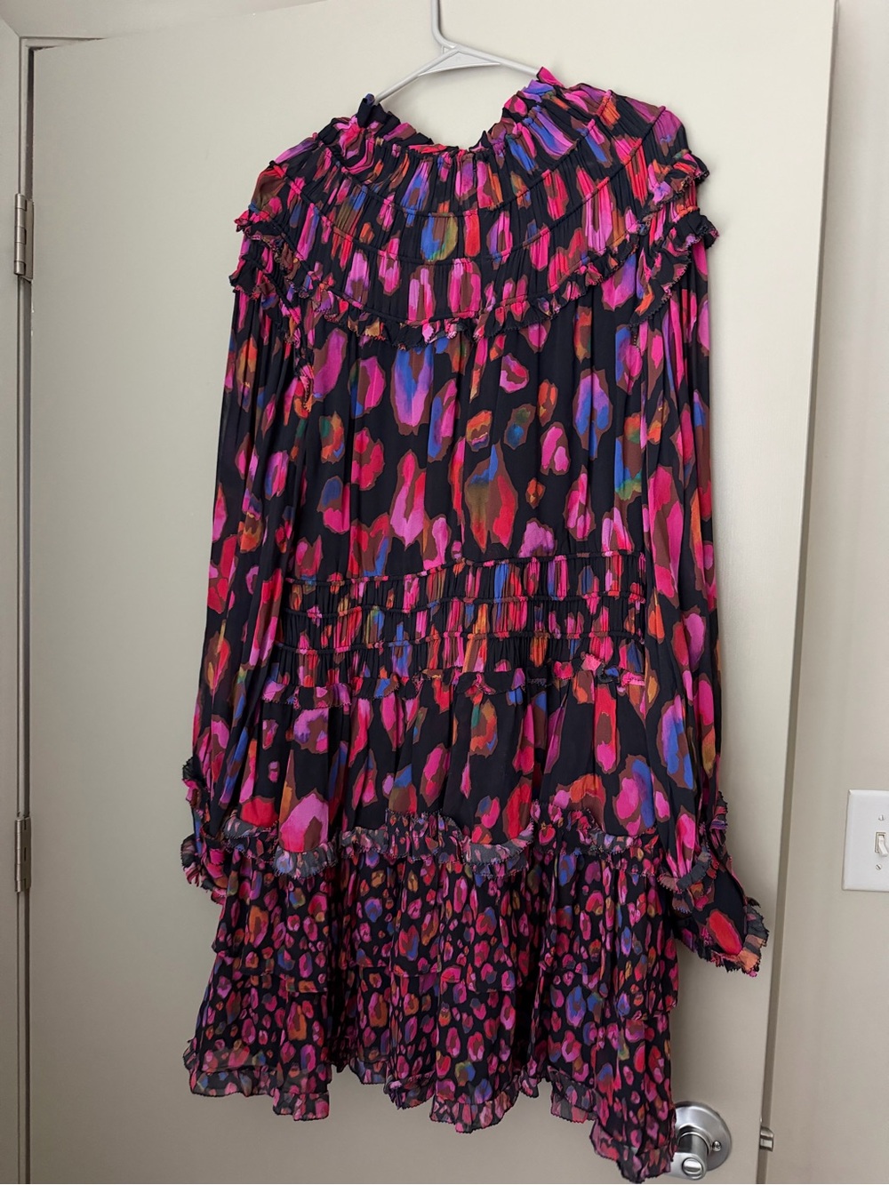 Farm Rio Iridescent Leopard Print
Mini Dress With Ruffled Skirt Details - Picture 3 of 4
